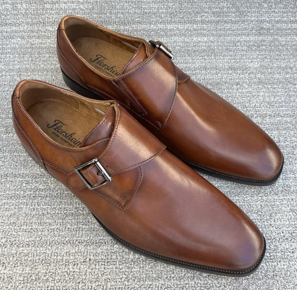 FLORSHEIM Sorrento Monk Strap Brown Leather Shoe Men’s Size 9 US